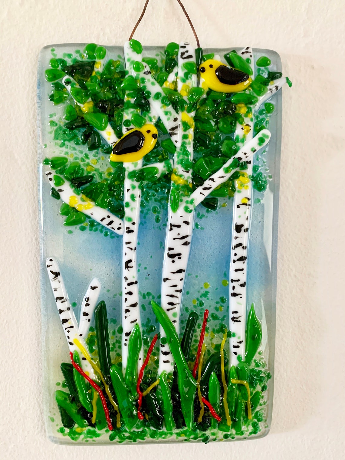 Birch Trees in Spring Wall Hanging Etsy