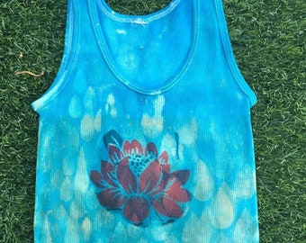 Rain Drops on Lotus Flower Tank Top Shirt