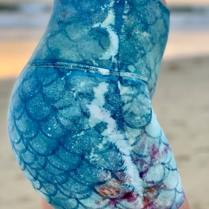 Aquatic Fantasy Mermaid Yoga Shorts