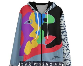 Shibori Heart Limited Edition Cotton Unisex Zip Hoodie