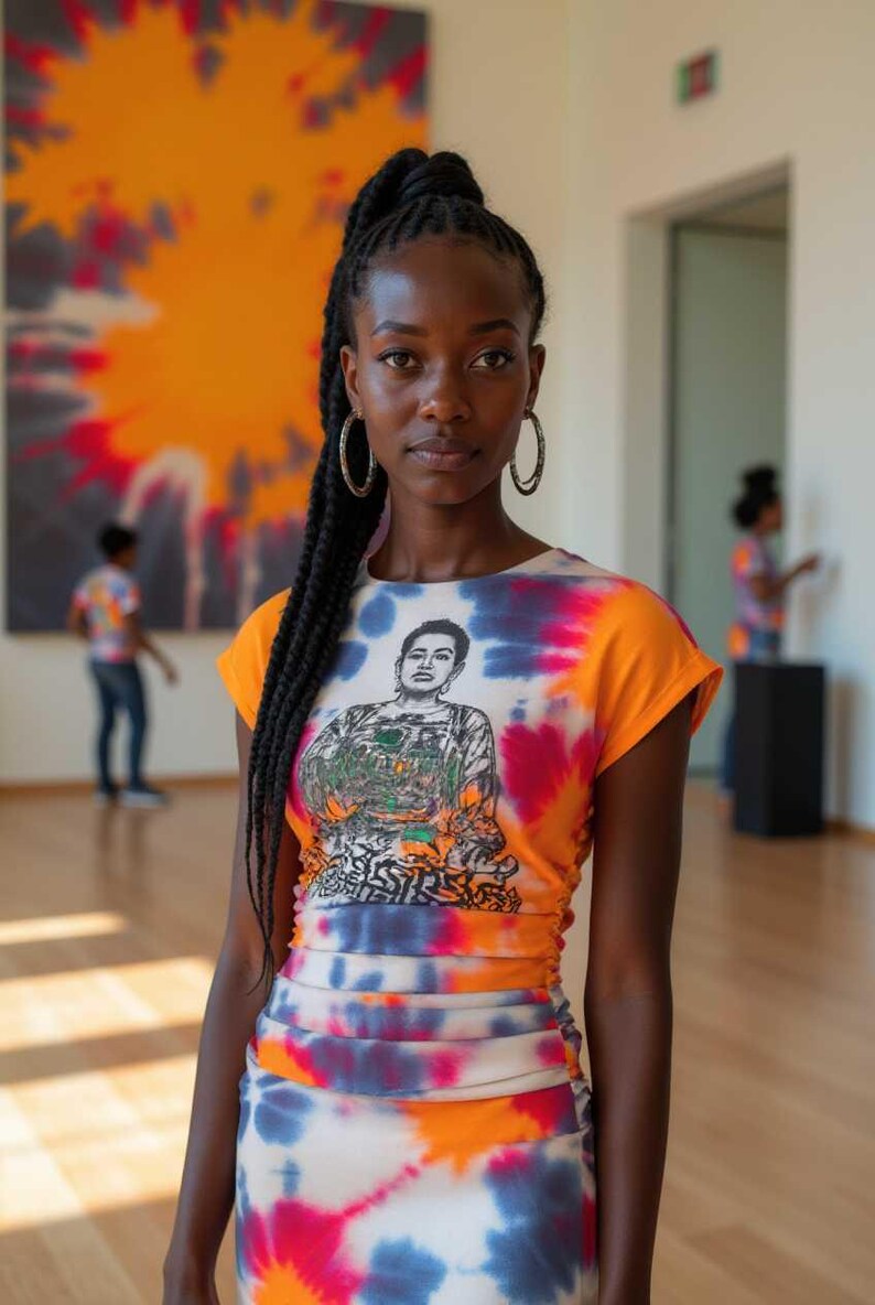 Buddha Lotus Sanskrit Tye Dye Bamboo Tencel Dress