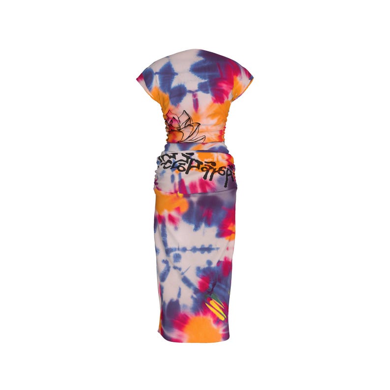 Buddha Lotus Sanskrit Tye Dye Bamboo Tencel Dress