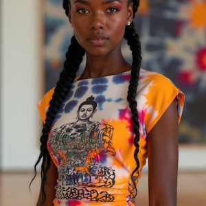 Buddha Lotus Sanskrit Tye Dye Bamboo Tencel Dress