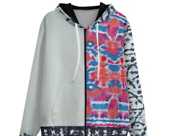 Shibori Bloom Limited Edition Cotton Unisex Zip Hoodie