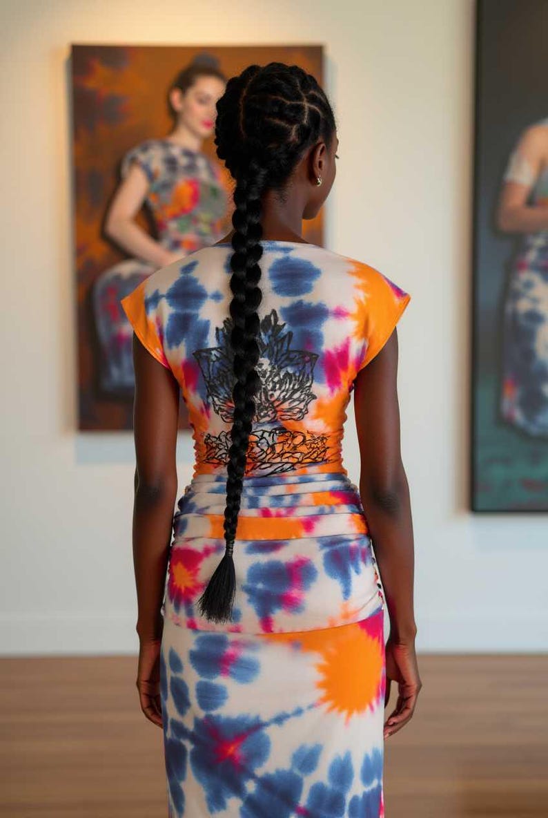 Buddha Lotus Sanskrit Tye Dye Bamboo Tencel Dress