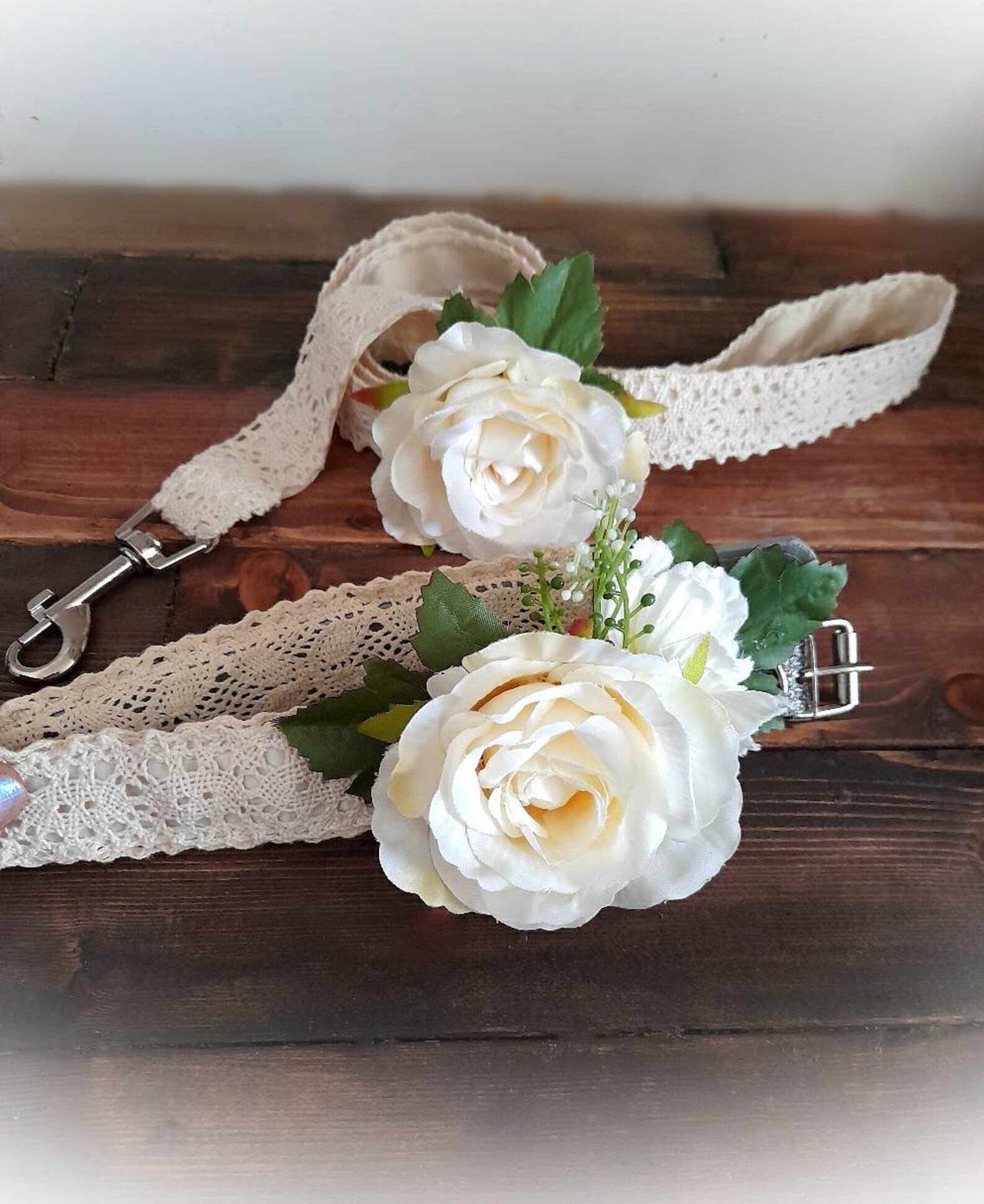 Vintage dog wedding lead and matching collar Etsy
