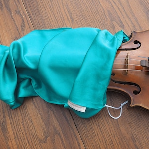Custom hand-dyed, silk viola bag