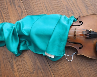 Custom hand-dyed, silk viola bag