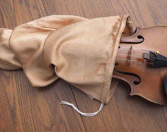 Custom hand-dyed silk violin bag