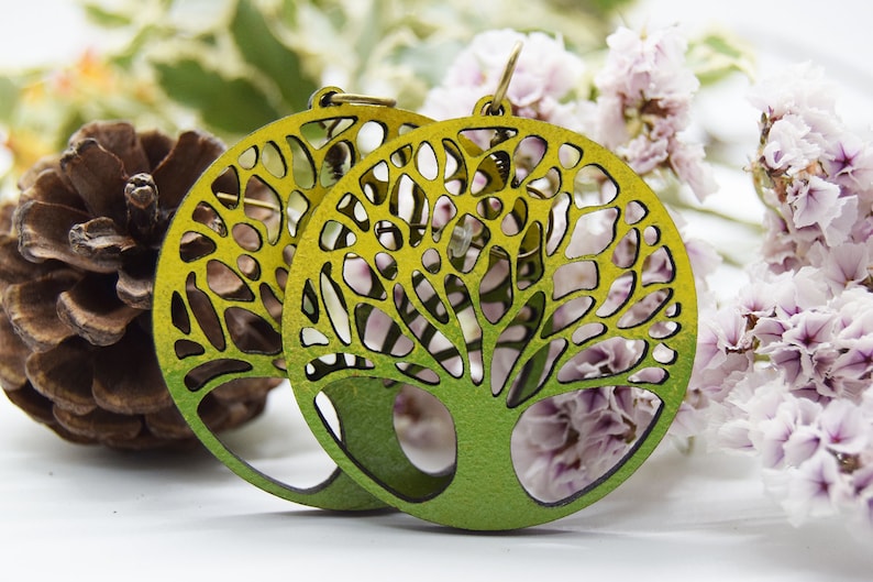 Tree of Life Wood Earrings