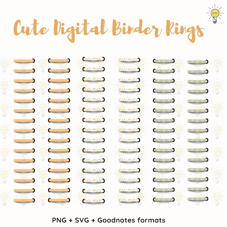 Digital Binder Rings, Coils, PNG SVG Goodnotes, for Planners Books ...