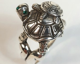 Turtle Ring, Sterling Silver Turtle Ring, Handmade Turtle Ring