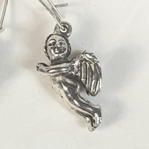Angel Earrings, Cherub Earrings, Sterling Angel Earrings, Sterling Cherub Earrings