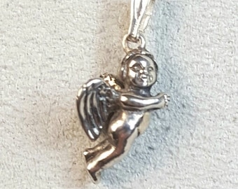 Cherub Necklace, Angel necklace, Sterling Angel Pendant, Sterling Cherub Pendant, Sterling Silver Cherub pendant