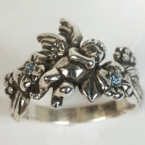 Angel, Cherub Ring ,Cherub Ring, Flying Cherub Sterling Silver Ring