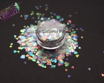 RAINBOW CONNECTION Heart shaped glitter mix Fun Loose Glitter for Nail art Hair Face Body Tumblers Craft supply Resin supply Freshie Glitter