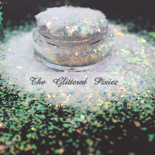 Crushed Gems Collection: Opal Flakes (iridescent color shift) shard Glitter! For acrylic & gel nail art, slime, cosplay, crafts, tumbler...