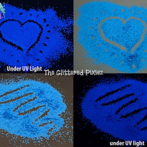 BLUE UV LIGHT reactive glitter 1mm Loose glitter for nail art face body hair, resin, tumblers, craft supply, resin supply, freshie glitter