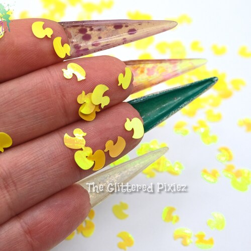 RUBBER EENDJE vorm Glitter Super schattige losse glitter voor nail art Haar Gezicht Leuke bekers Ambachtelijke levering Harsvoorraad Freshie Glitter