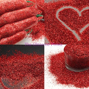 INFERNO. 4 MM Rode holografische super sprankelende glitter Leuke losse glitter voor nail art Haargezicht bekers Ambacht en harsvoorraad Freshie Glitter