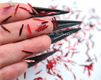 BLOOD RED KNIFE shape Halloween Glitter Fun Loose Glitter for Nail art Hair Face Body Tumblers Craft supply Resin supply Freshie Glitter