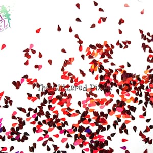 PLASMIC RAIN, forme de goutte holo rouge, paillettes lâches, pour nail art, cheveux, visage, corps amusants, gobelets, fournitures artisanales, fournitures de résine, paillettes fraîches