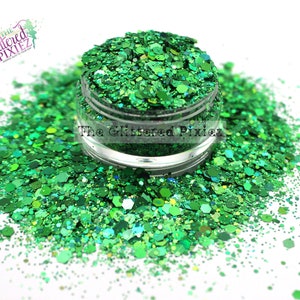 EMERALD CITY Green Glitter Mix Lively Cute Fun Loose Glitter for Nail art Hair Face Body Tumblers Craft supply Resin supply Freshie Glitter