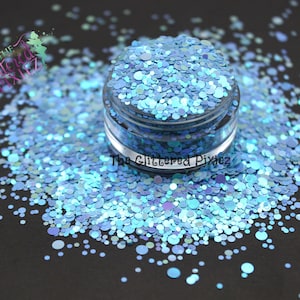 SERENITY - zeemeermin stippen glittermix - leuke losse glitter voor nail art haar gezicht lichaam bekers Ambachtelijke voorraad harsvoorraad Freshie glitter