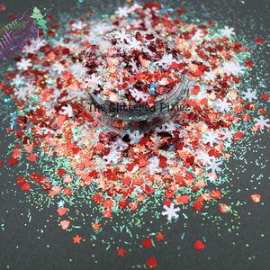Mélange de paillettes TUNDRA ROMANCE pour la Saint-Valentin, paillettes libres pour nail art, cheveux, visage, corps, verres, fournitures pour travaux manuels, fourniture de résine, paillettes fraîches