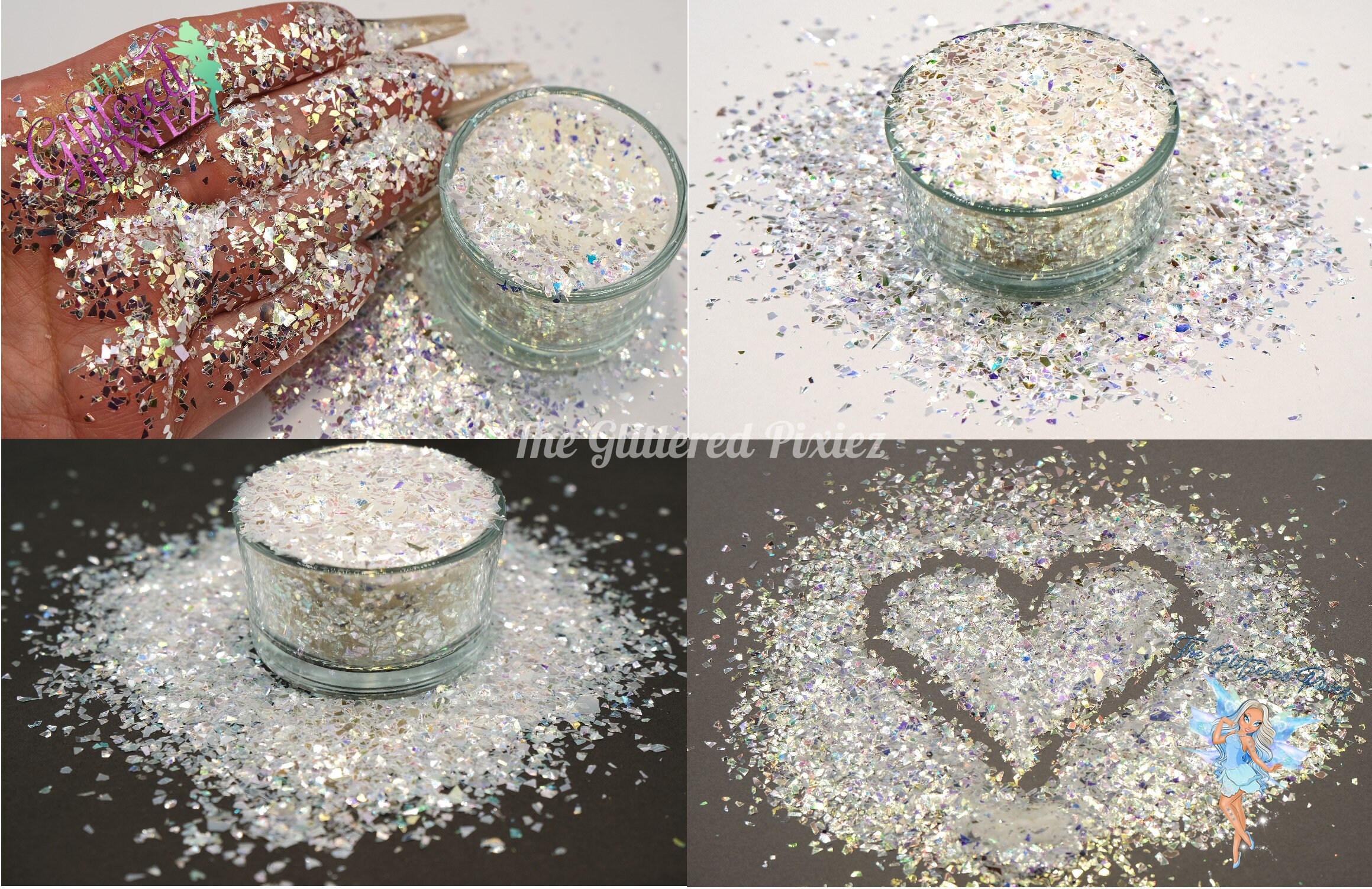 PHANTOM small Shardz Irregular glitter Super Fun Loose Glitter for Nail art Hair Face Body Tumbler Craft supply Resin supply Freshie Glitter