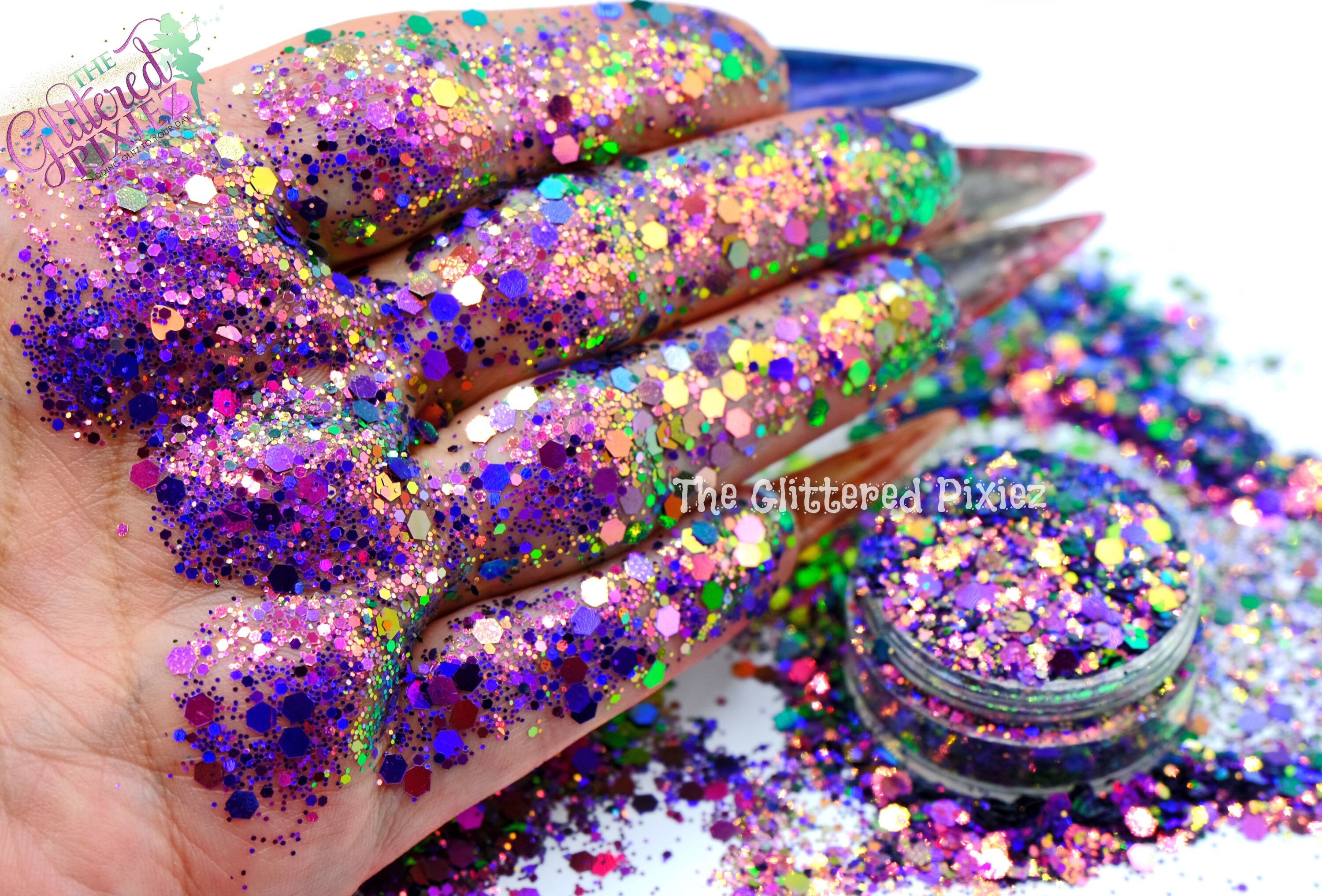 CESARE Color Shift holo glitter Sparkly Fun Loose Glitter for Nail art Hair Face Body Tumblers Craft supply Resin supply Freshie Glitter