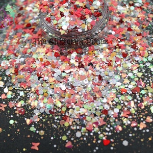 LOVE IS In the AIR Mélange de paillettes pour la Saint-Valentin, pour nail art, visage, corps, cheveux et verres, Fournitures créatives Fournitures de résine, paillettes fraîches