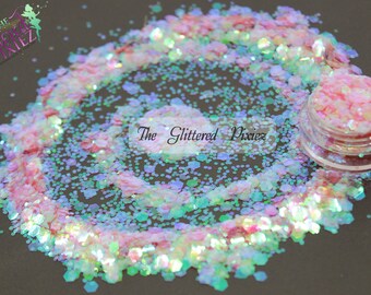Puff - Mermaid / Dragon scale glitter mix Fun Loose Glitter for Nail art Hair Face Body Tumbler Craft supply Resin supply Freshie Glitter