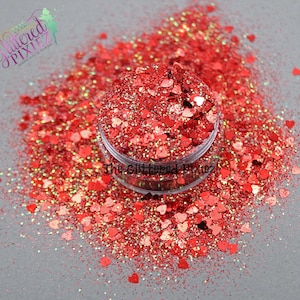 PASSIONATE INFERNO- Valentijnsdag glittermix Losse glitter voor nail art, gezicht, haar, bekers, ambachtelijk aanbod, harsvoorraad, verse glitter