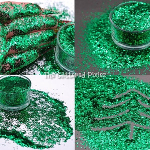 EVERGREEN 1mm green metallic glitter - Fun Loose Glitter for Nail art Hair Face Body Tumblers Craft supply Resin supply Freshie Glitter
