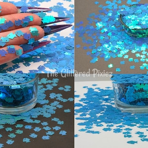HYDRANGEA Blue TROPICAL FISH glitter Cute Fun Loose Glitter for Nail art Hair Face Body Tumblers Craft supply Resin supply Freshie Glitter