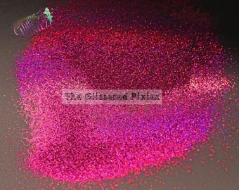 The DIVINE MISS RASPBERRY Holographic glitter- Pixie Dust( extra fine glitter) for acrylic & gel nails, slime, resin, tumblers, cosplay etc