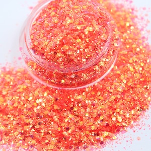PINK PEACH PASSION - peach glitter mix - Loose glitter for nail art, face, body, hair, tumblers, craft supply, resin supply, freshie glitter