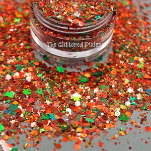 PATCH DE CITROUILLE - Mélange de paillettes d'Halloween, paillettes en vrac pour nail art, cheveux, visage, corps amusants, gobelets, approvisionnement en résine, paillettes fraîches