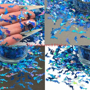 DELFIN 10mm form blau holo Cute Glitter Loose Glitter 4 Nagelkunst Haar Gesicht Spaß Körper Becher Kunstharz Versorgung Freshie Glitter