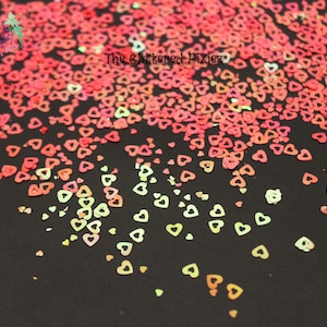 CORAL SHIMMER- Hollow & mini heart shaped Glitter Fun Loose Glitter for Nail art Hair Face Tumbler Craft supply Resin supply Freshie Glitter