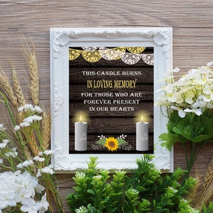 In Loving Memory Wedding table Sign, Memorial Sign Table, Remembrance Sign, Signs For Weddings In Memory Of - 8x10 PRINTED