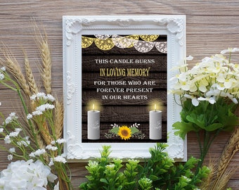 In Loving Memory Wedding table Sign, Memorial Sign Table, Remembrance Sign, Signs For Weddings In Memory Of - 8x10 PRINTED