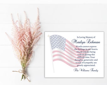 Sympathy Acknowledgement Cards, Funeral Thank You and Bereavement Notes Personalized