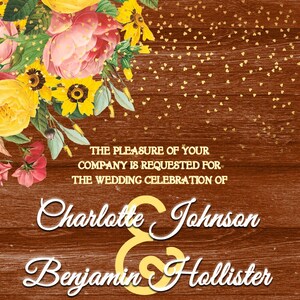 Personalized Wedding Invitations with Envelopes Rustic Sunflowers image 5