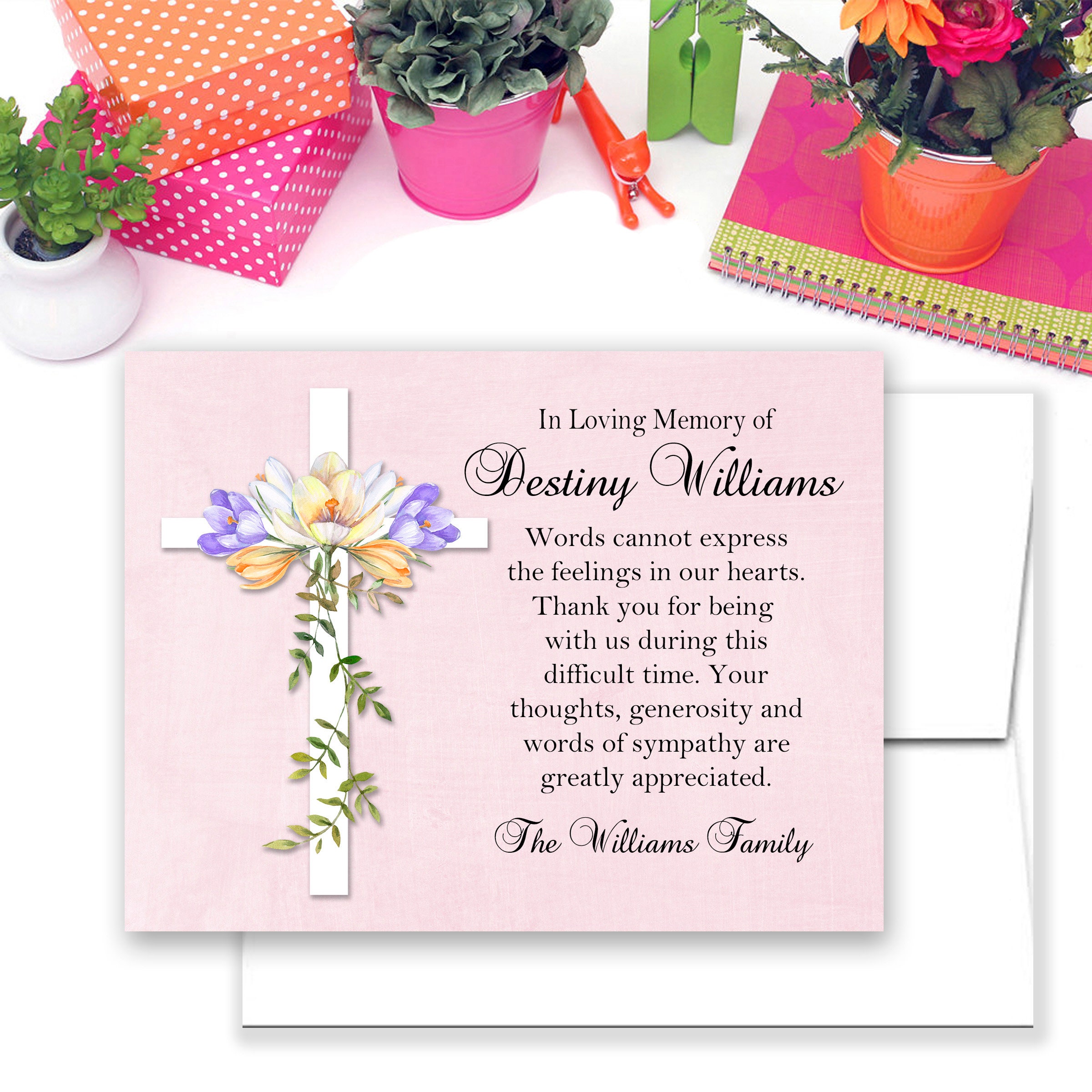 Funeral Thank You Cards Christian Sympathy Acknowledgement Cards and