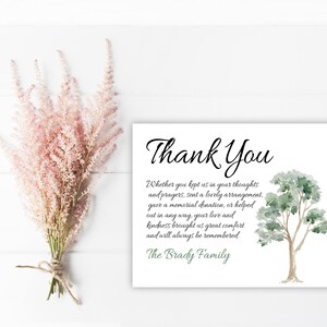 Sympathy Acknowledgement Cards, Funeral Thank You and Bereavement Notes Personalized