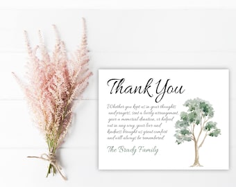 Sympathy Acknowledgement Cards, Funeral Thank You and Bereavement Notes Personalized