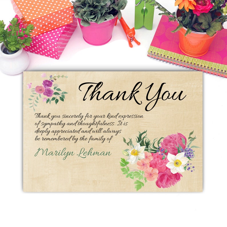 Sympathy Acknowledgement Cards Funeral Thank You and | Etsy