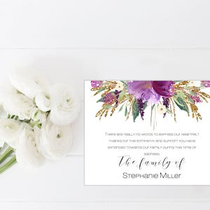 Personalized Sympathy Acknowledgement Cards, Funeral Thank You Cards, Bereavement Notes - Celebration of Life